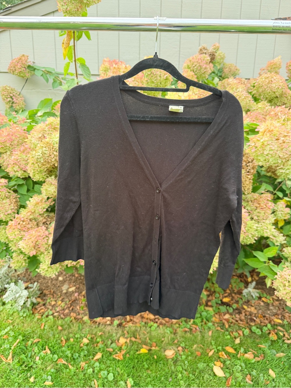 14th & Union Black V-Neck Button Front Cardigan